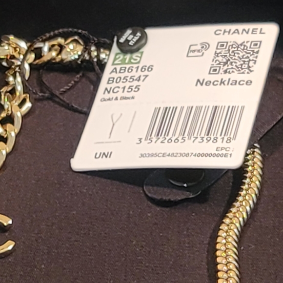 SOLD Chanel 21S Metal, Lambskin, Gold Y Necklace - Picture 5 of 11